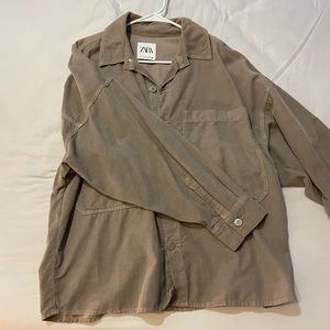 Zara Corduroy Long Sleeve Shirt (Oversized, Button-down) (unisex)